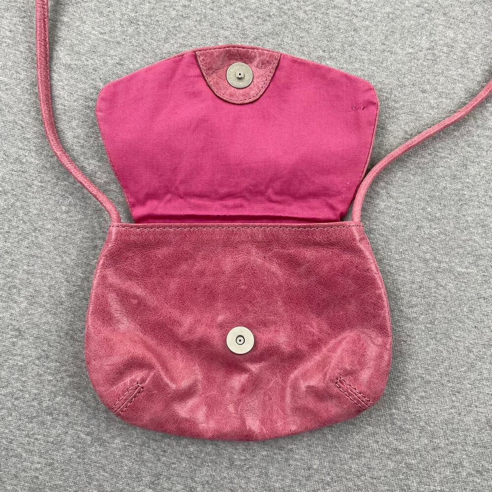 Vintage Fossil Genuine Leather Crossbody Mini Bag Purse Pink Flap Retro Preppy - Picture 3 of 16